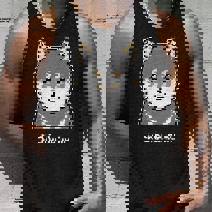 丸顔の黒柴さんのドット絵 長袖tシャツ タンクトップ 彼への贈り物