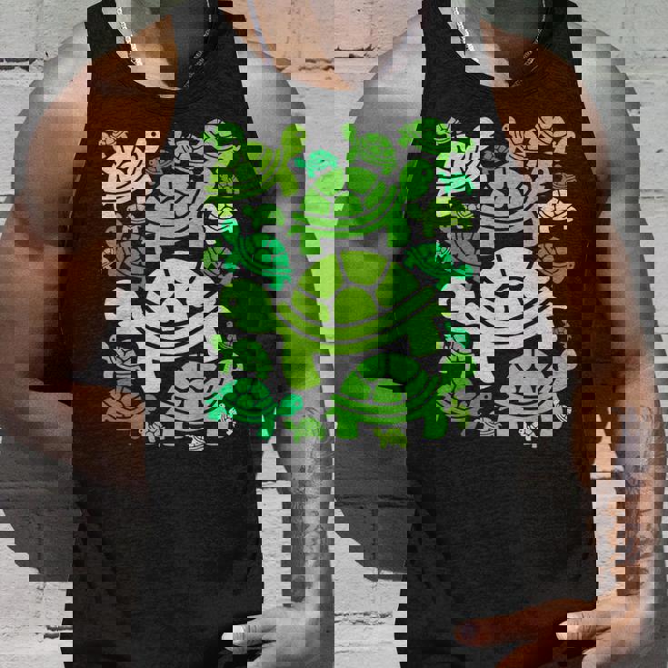 亀柄 カートゥーン アウトライン 面白いカメ タンクトップ 彼への贈り物