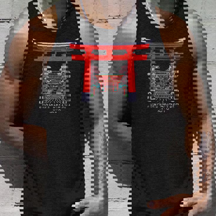 京都、日本、鳥居伏見稲荷大社、手描きデッサン タンクトップ 彼への贈り物