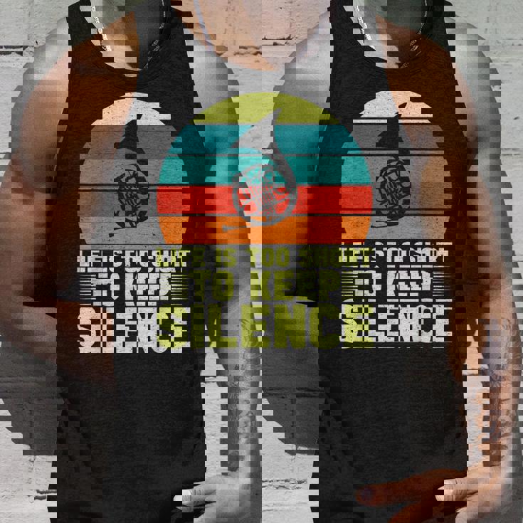 人生は短すぎて沈黙を保つにはフレンチホルン タンクトップ 彼への贈り物