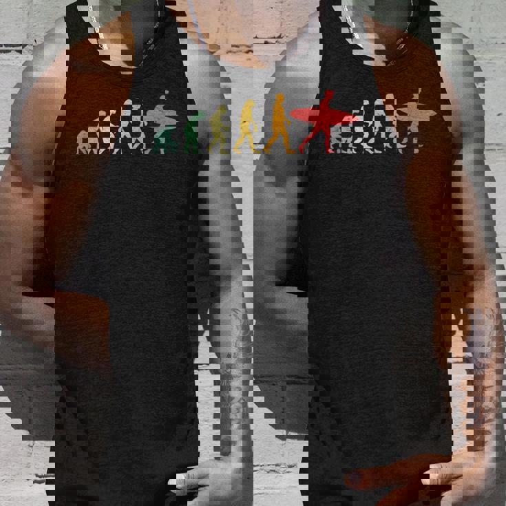 人類の進化 サーファー サーフィン ウォータースポーツ好き サーフボード サーフィン好き 海好き エボリューション タンクトップ 彼への贈り物