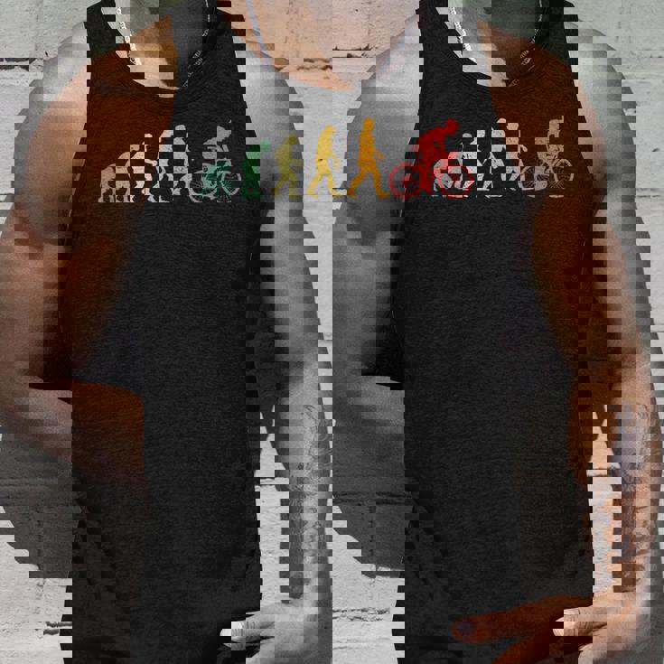 人類の進化 自転車好き ロードバイク クロスバイク サイクリング サプライズ おもしろ レトロ 自転車 タンクトップ 彼への贈り物