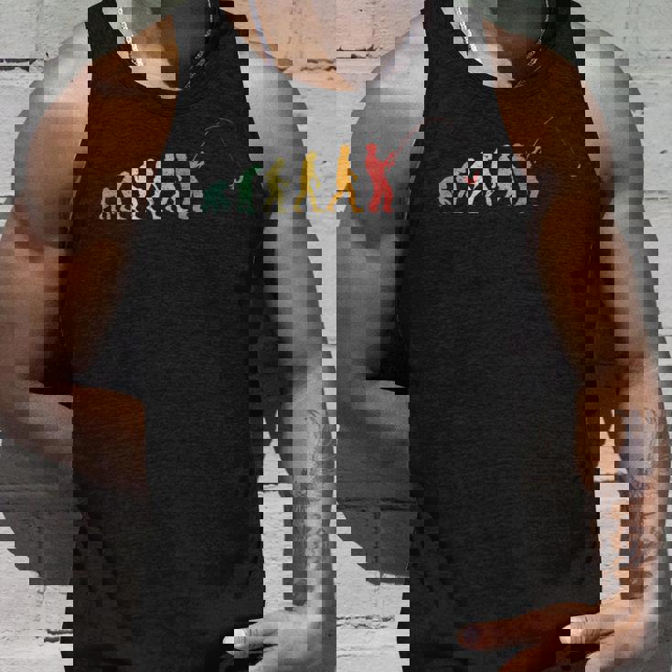 人類の進化 釣り竿 漁師 釣り人 面白い 釣りバカ フィッシング 漁師 海 川 船 おもしろ 釣り堀 趣味 釣り タンクトップ 彼への贈り物