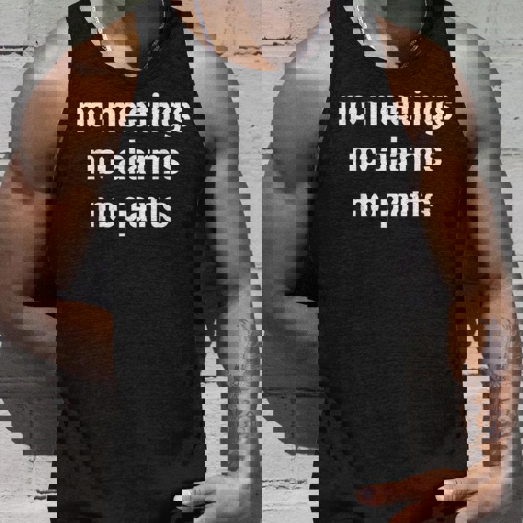 会議なしアラームなしパンツなし面白いミームジョーク タンクトップ 彼への贈り物
