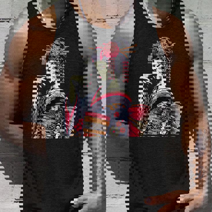 伝統的な着物のエレガントな日本の芸者のイラスト タンクトップ 彼への贈り物