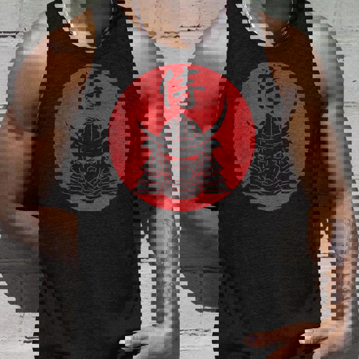 侍の戦士の兜日本の漢字-黒 タンクトップ 彼への贈り物