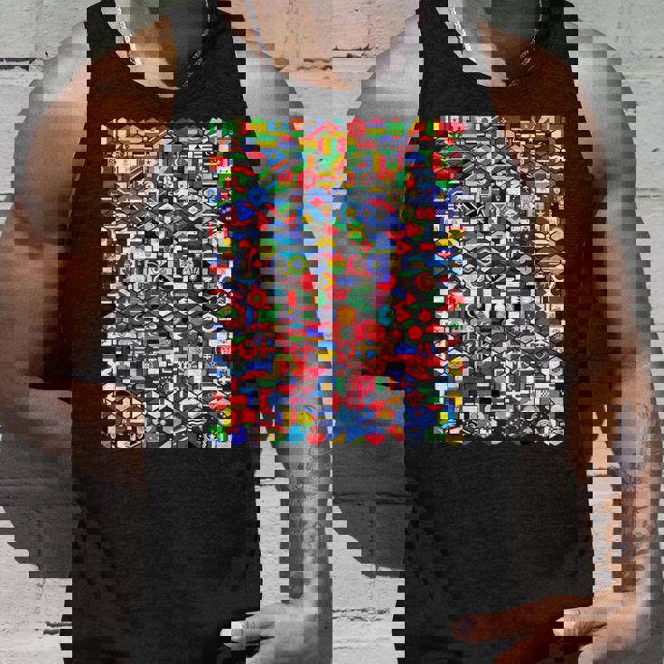 六角形の世界旗、国旗tシャツ タンクトップ 彼への贈り物