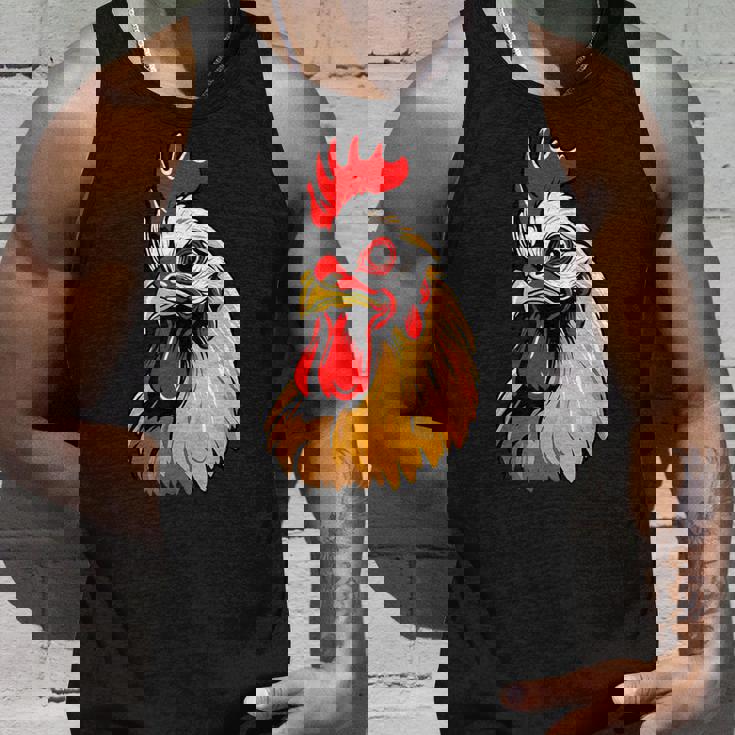 動物愛好家のための大胆な農場の鶏の頭のアート タンクトップ 彼への贈り物