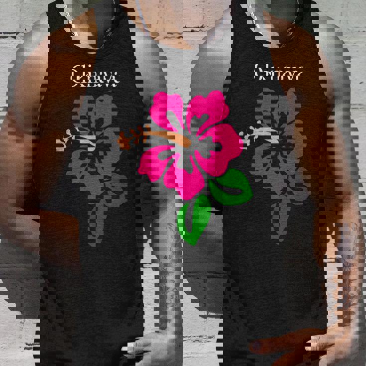 南国沖縄島パラダイス ハイビスカス アートイラスト タンクトップ 彼への贈り物