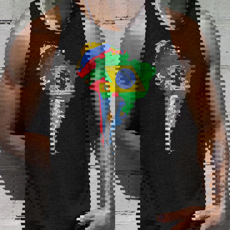 南米大陸地図 旗付き タンクトップ 彼への贈り物