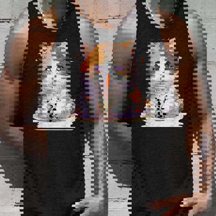 原宿竹下通りの可愛い子猫 アニメ好き オタクを癒すタピオカ茶 タンクトップ 彼への贈り物