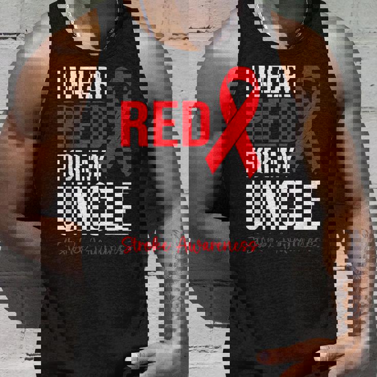 叔父さんの脳卒中啓発のために赤を着ています タンクトップ 彼への贈り物