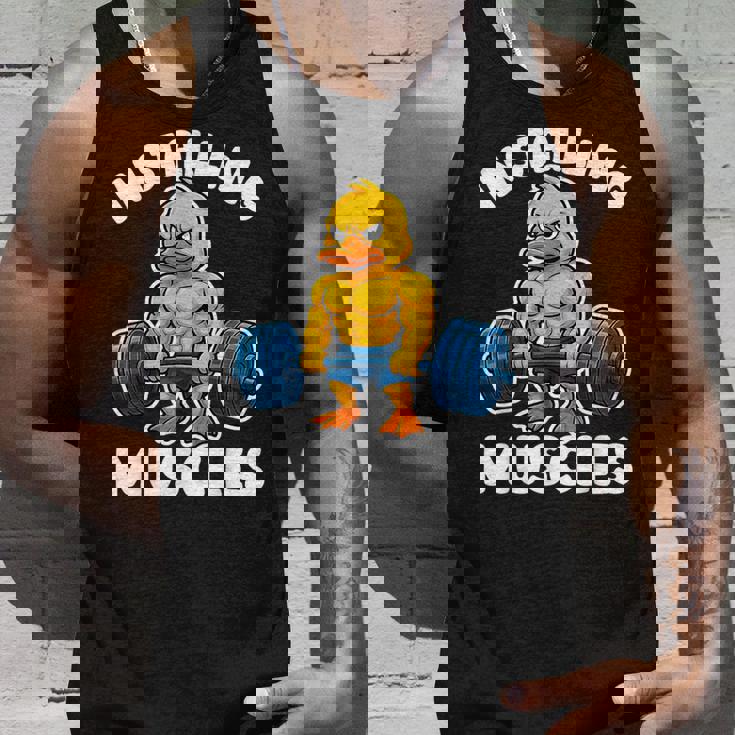 取り付け 筋肉 アヒル ウェイトリフティング フィットネス ジム 男の子 男性 タンクトップ 彼への贈り物