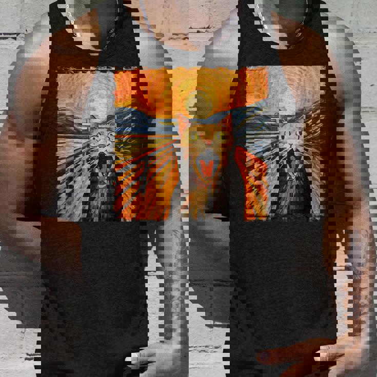 叫ぶ猫、エドヴァルド・ムンク風、面白い猫 タンクトップ 彼への贈り物