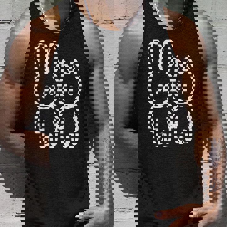 可愛いカワイイ Y2k コケット猫 うさぎと猫 タンクトップ 彼への贈り物