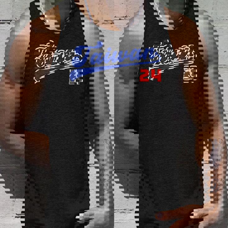 台湾 Taiwan 番号 24 野球 野球好き 野球ユニフォーム風 台湾好き Taiwan文字 前後プリント タンクトップ 彼への贈り物