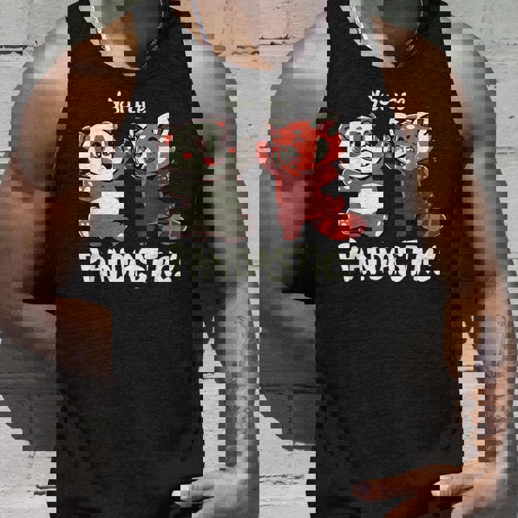 君はパンダスティックだよハイタッチのレッサーパンダとパンダ タンクトップ 彼への贈り物