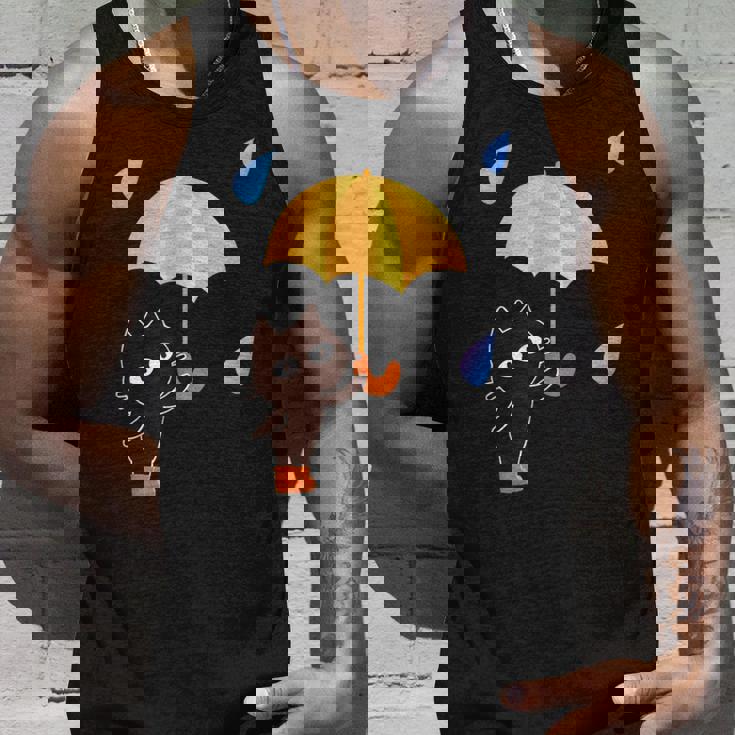 大人かわいい絵本の猫 雨の日 タンクトップ 彼への贈り物