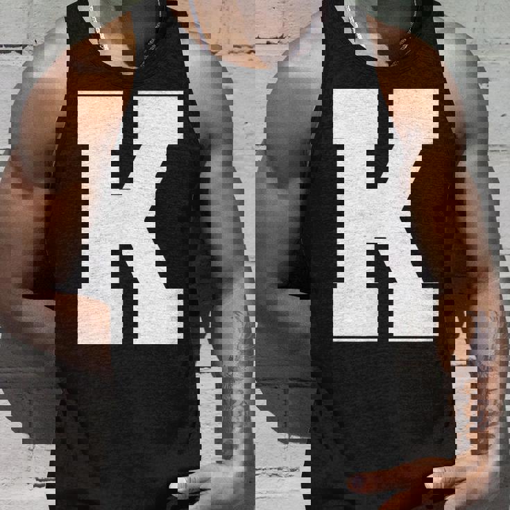 大文字 K アルファベットモノグラム イニシャル タンクトップ 彼への贈り物