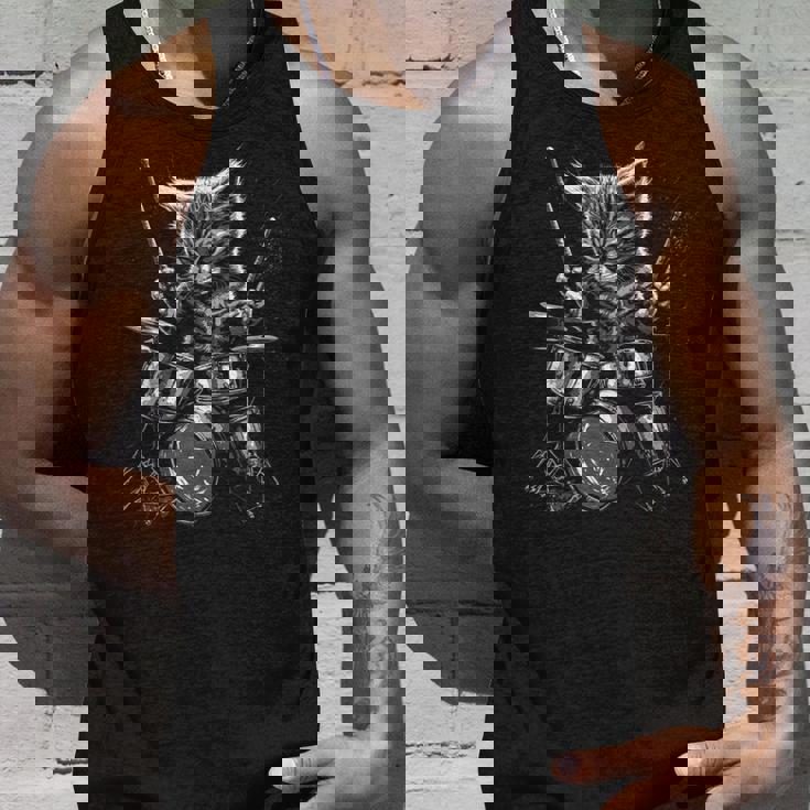 子猫ロックバンド ドラマー 猫 ドラム タンクトップ 彼への贈り物