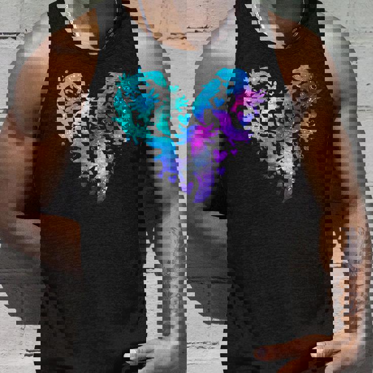 宇宙 ウーパールートル かわいいウーパールーパー ハート 水彩 ウーパールーパー タンクトップ 彼への贈り物