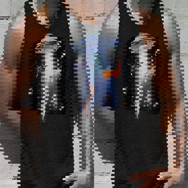 宇宙猫 面白い宇宙猫銀河ufoエイリアンアブダクション タンクトップ 彼への贈り物