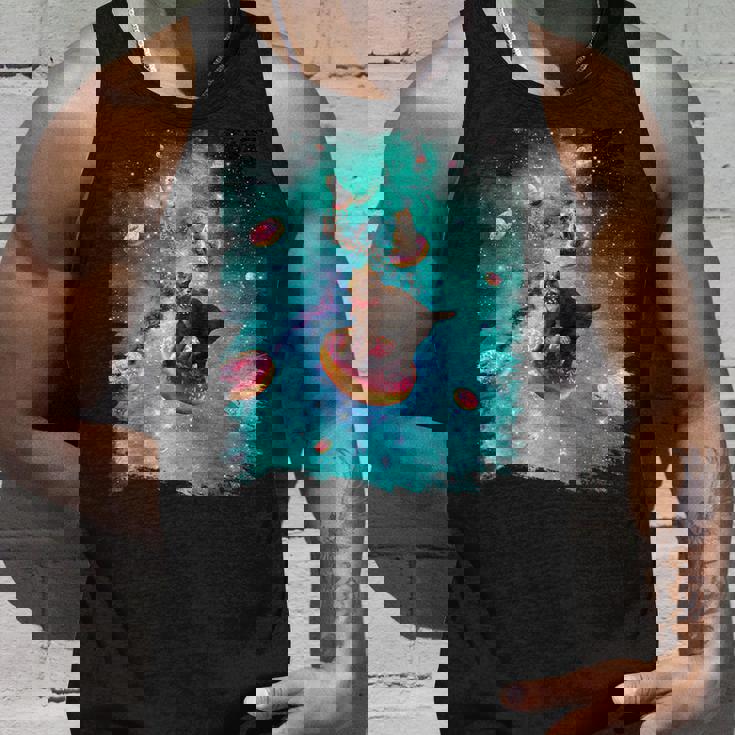 宇宙猫 ドーナツに乗るドーナツ 銀河猫 タンクトップ 彼への贈り物