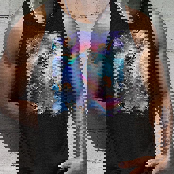 宇宙猫 乗馬サメ ギャラクシー レインボーキャット オンシャークス タンクトップ 彼への贈り物