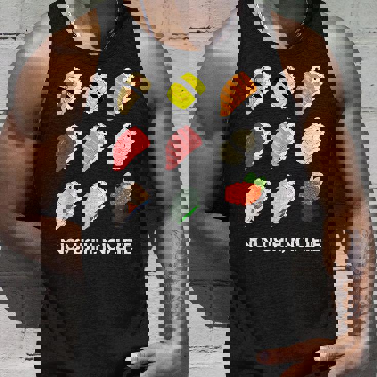 寿司 なしの人生なし たまご サーモン まぐろ ホタテ いくら タンクトップ 彼への贈り物