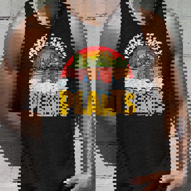 平和 愛&植物 レトロ レインボー 多肉植物 植物庭師 タンクトップ 彼への贈り物