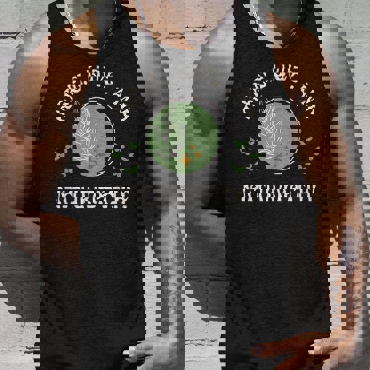 平和 愛と自然療法 ウェルネスとナチュラルヒーリング タンクトップ 彼への贈り物