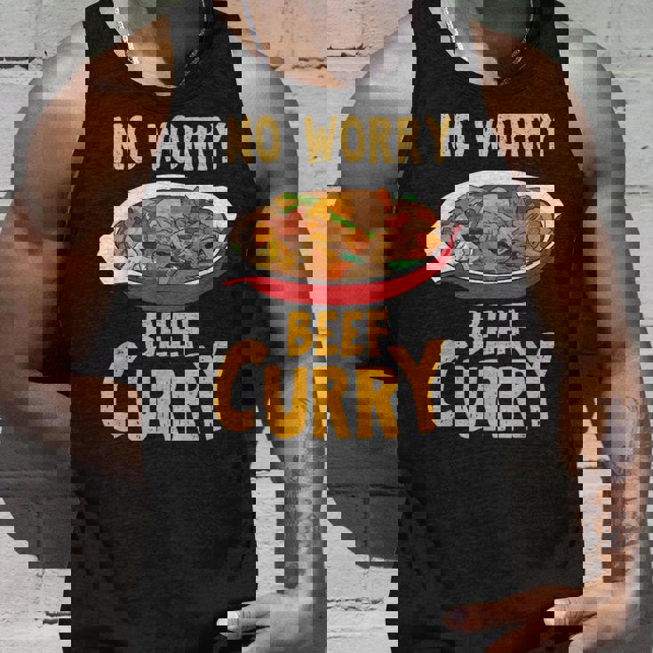 心配いらず ビーフカレー インド料理 シェフ おもしろ料理 タンクトップ 彼への贈り物