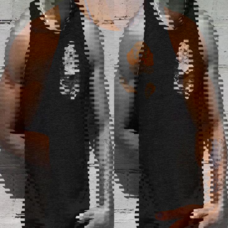 恋人のためのポケットに入った面白いイングリッシュコッカースパニエル タンクトップ 彼への贈り物