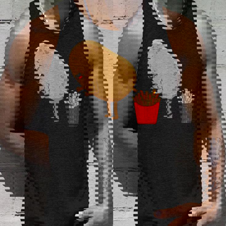 愉快なフライドポテト食べ物デザイン 男女兼用 タンクトップ 彼への贈り物