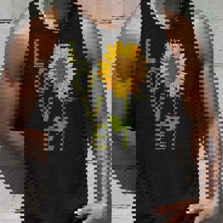 愛の大きなひまわりを作る庭師 タンクトップ 彼への贈り物