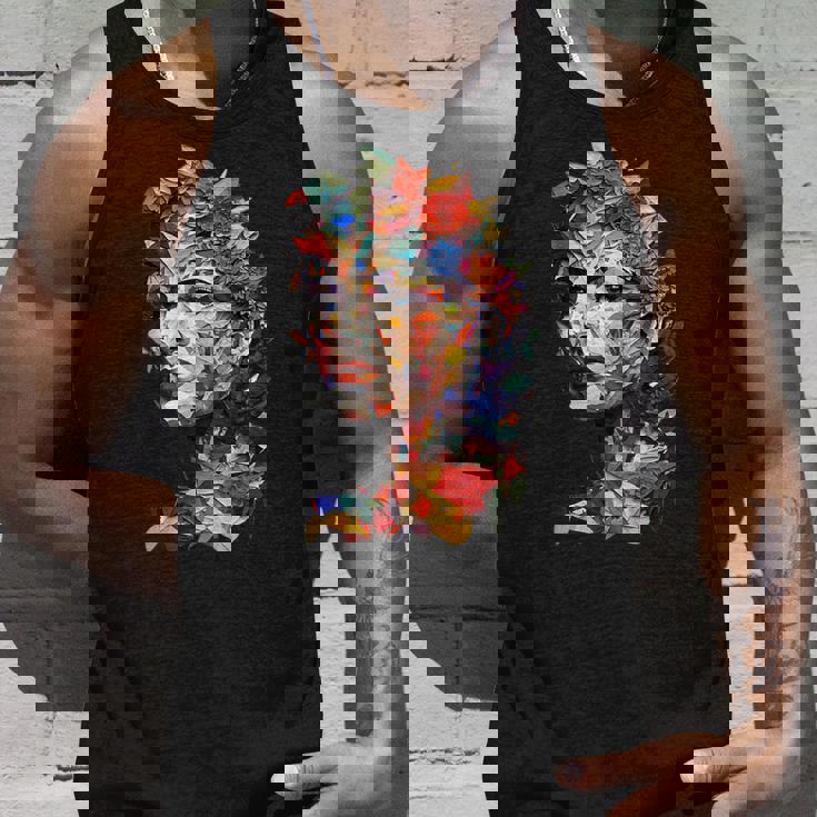 抽象的 カラフルである 花 女 芸術 顔 タンクトップ 彼への贈り物