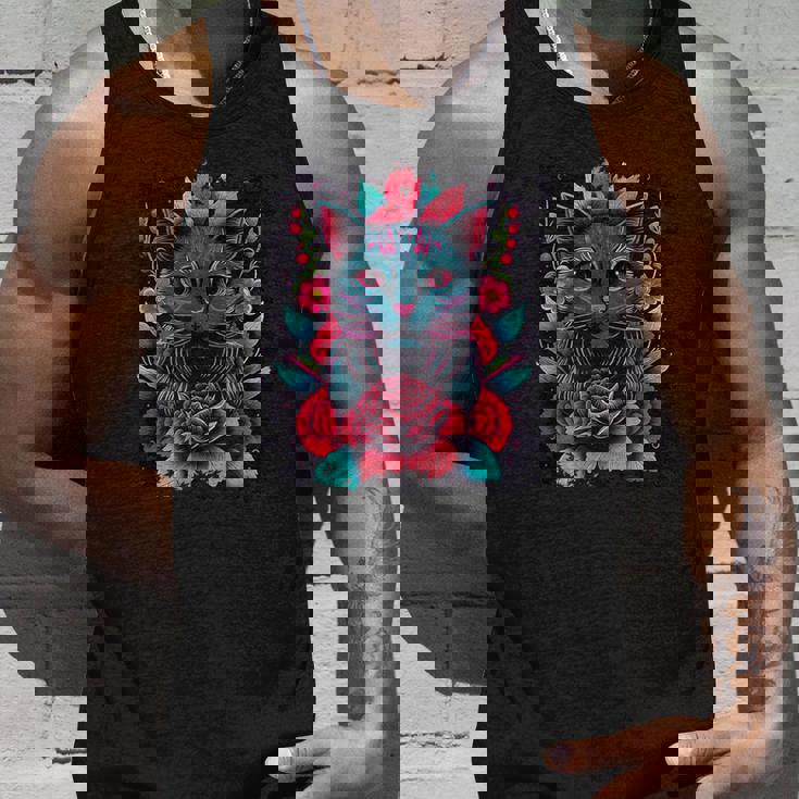 抽象的な猫ポップアートグラフィティ タンクトップ 彼への贈り物