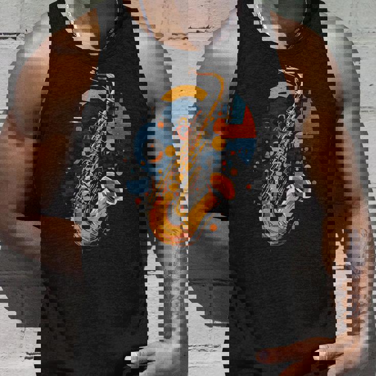 抽象音楽家 ジャズ サックス プレーヤー カラフル タンクトップ 彼への贈り物