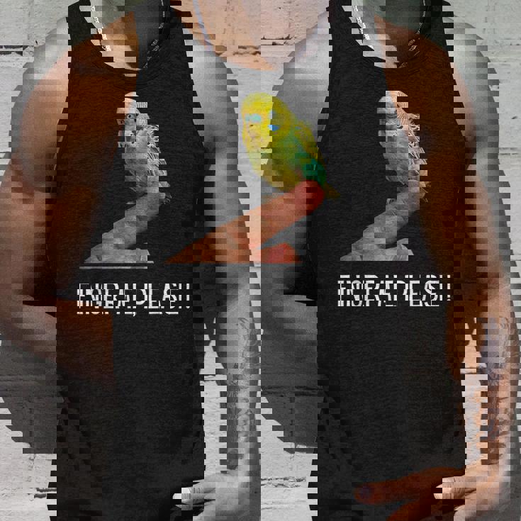 指の上のセキセイインコ 楽しいインコ セキセイインコ 鳥好きのギフト タンクトップ 彼への贈り物