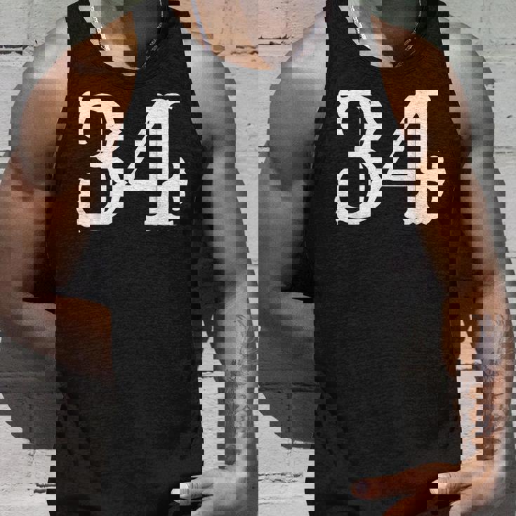 数字 34インチ ホワイト 大 太字 アメリカンウエストスタイル フォント タンクトップ 彼への贈り物