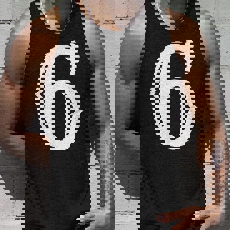 数字 6 インチ 白 大 太字 アメリカ 西部 スタイル フォント タンクトップ 彼への贈り物