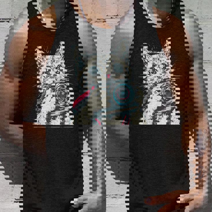 旅行や写真を撮るのに最適なカメラ猫。 タンクトップ 彼への贈り物