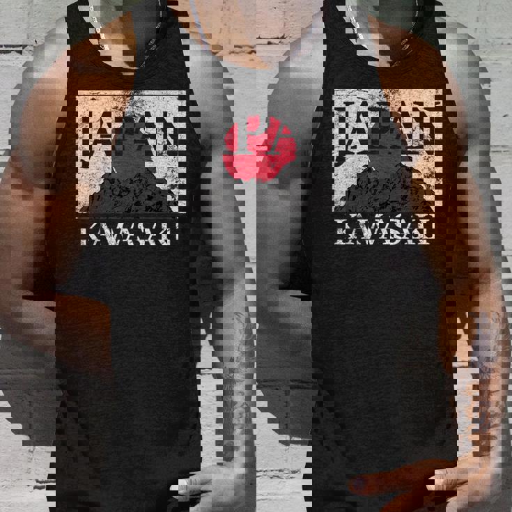 日本 カワサキ 富士山 旗 タンクトップ 彼への贈り物