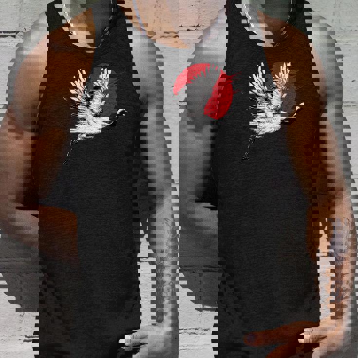 日本のアートフライングクレーンバード タンクトップ 彼への贈り物