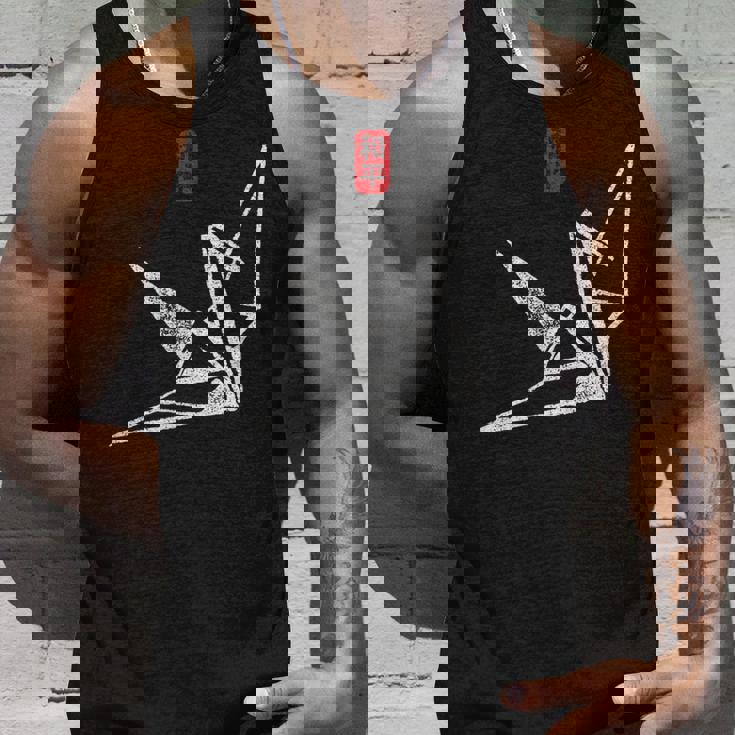 日本のヴィンテージの平和のシンボル折り紙鶴 タンクトップ 彼への贈り物