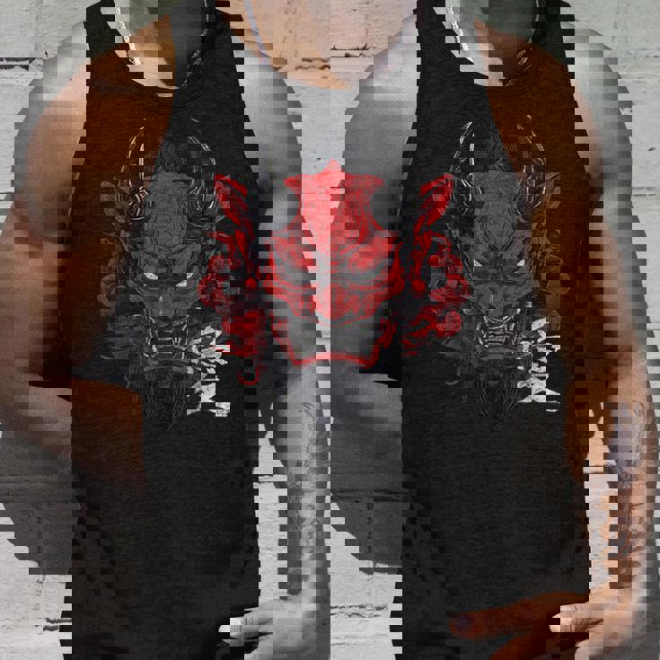 日本の伝統的な鬼の仮面日本の漢字アート タンクトップ 彼への贈り物