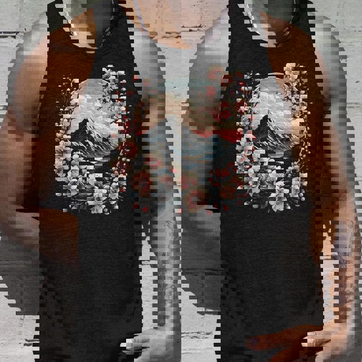 日本の桜 ピンク 桜 富士山 自然 アート タンクトップ 彼への贈り物