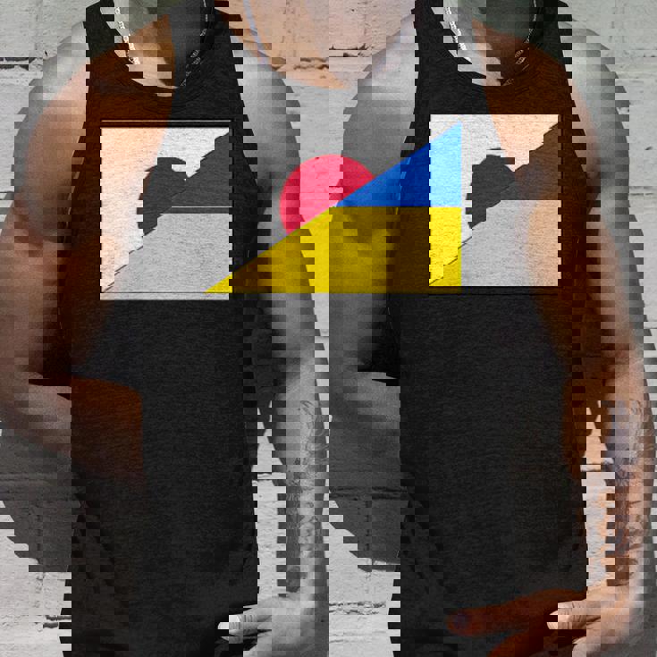 日本ウクライナ国旗日本語ウクライナサポートスタンド付き タンクトップ 彼への贈り物