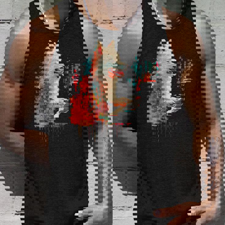 日本スピッツ 犬 モチーフ ペット 幾何学 日本スピッツ タンクトップ 彼への贈り物