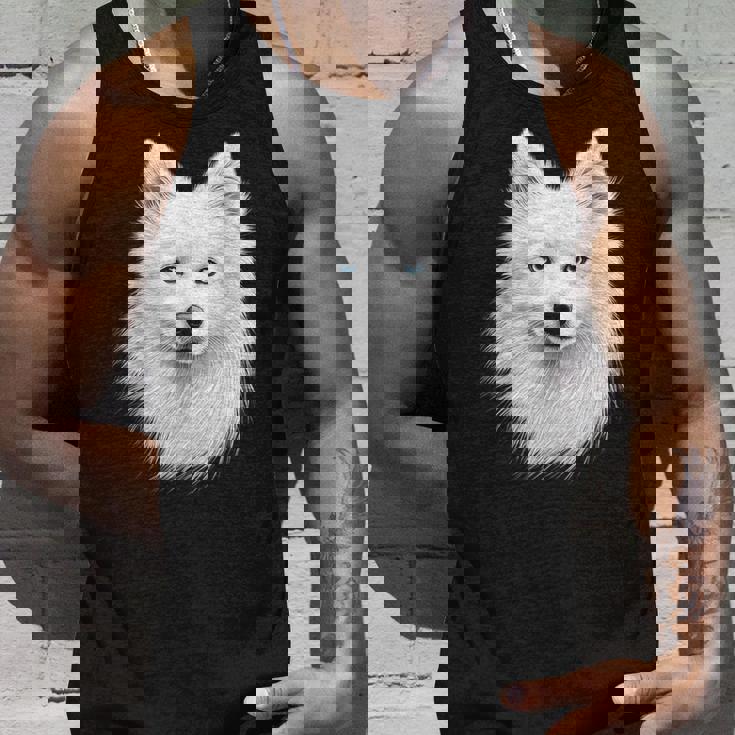 日本スピッツ 犬 モチーフ ペットアート 青い目 日本スピッツ タンクトップ 彼への贈り物